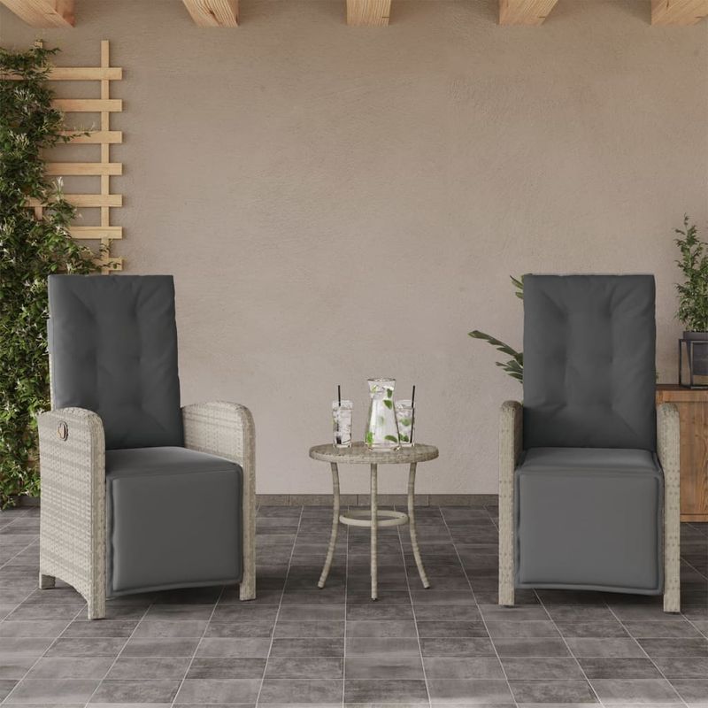 Casa si Gradina - Gradina si terasa - Mobilier exterior - Scaune si sezlonguri gradina - Scaun de gradina rabarabil cu suport picioare,2 buc., poliratan - Infinity.ro
