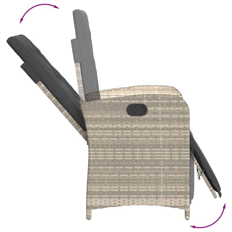 Casa si Gradina - Gradina si terasa - Mobilier exterior - Scaune si sezlonguri gradina - Scaun de gradina rabarabil cu suport picioare,2 buc., poliratan - Infinity.ro