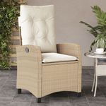 Casa si Gradina - Gradina si terasa - Mobilier exterior - Scaune si sezlonguri gradina - Scaune de gradina rabatabile cu perne, 2 buc., bej, poliratan - Infinity.ro