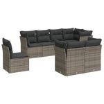 Casa si Gradina - Gradina si terasa - Mobilier exterior - Seturi mobila gradina - Set canapele de gradina cu perne, 8 piese, gri, poliratan - Infinity.ro