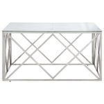 Casa si Gradina - Mobilier - Mese si birouri - Masute de cafea - Masuta de cafea, argintiu, otel inoxidabil si sticla securizata - Infinity.ro