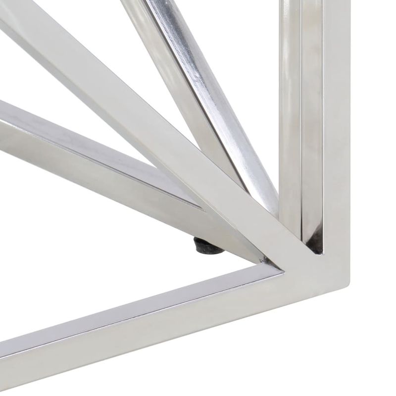 Casa si Gradina - Mobilier - Mese si birouri - Masute de cafea - Masuta de cafea, argintiu, otel inoxidabil si sticla securizata - Infinity.ro