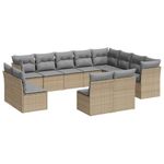 Casa si Gradina - Gradina si terasa - Mobilier exterior - Seturi mobila gradina - Set canapele de gradina cu perne, 12 piese, bej, poliratan - Infinity.ro