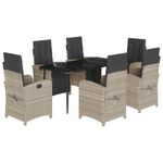 Casa si Gradina - Gradina si terasa - Mobilier exterior - Seturi mobila gradina - Set mobilier de gradina cu perne, 7 piese gri deschis poliratan - Infinity.ro
