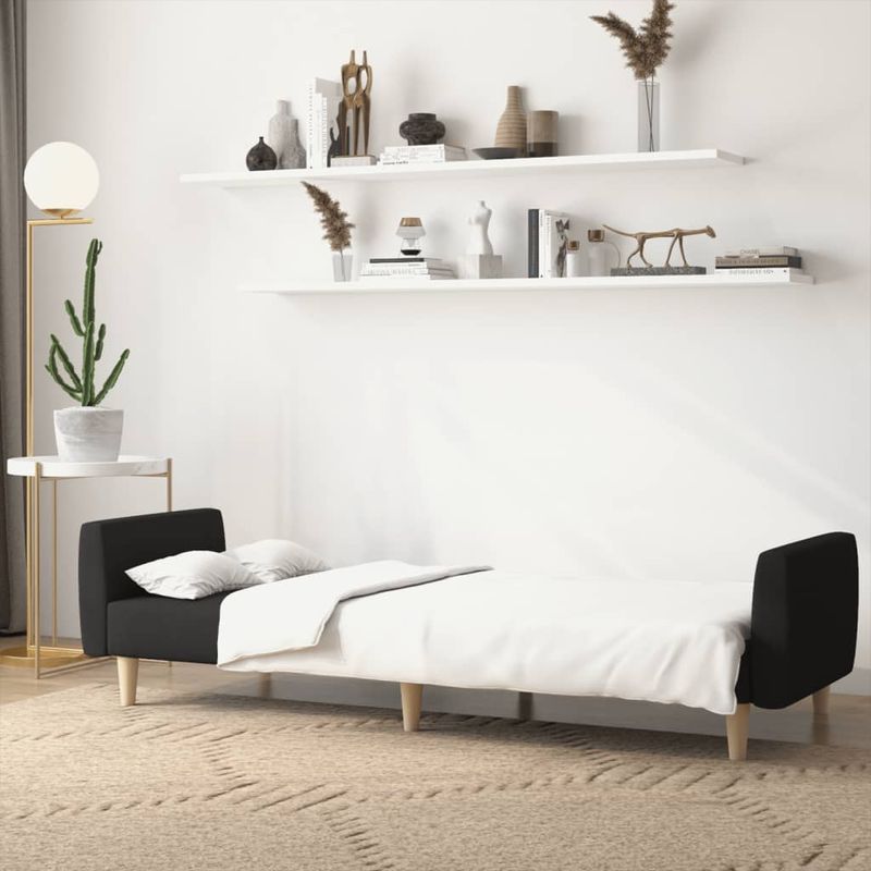 Casa si Gradina - Mobilier - Canapele si coltare - Canapele - Canapea extensibila cu 2 locuri, negru, material textil - Infinity.ro