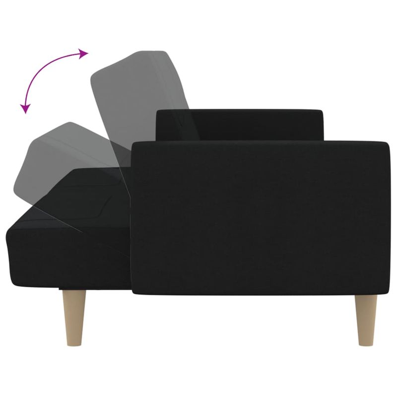 Casa si Gradina - Mobilier - Canapele si coltare - Canapele - Canapea extensibila cu 2 locuri, negru, material textil - Infinity.ro