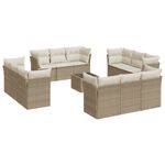 Casa si Gradina - Gradina si terasa - Mobilier exterior - Seturi mobila gradina - Set canapele de gradina, 13 piese, cu perne, bej, poliratan - Infinity.ro