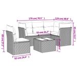 Casa si Gradina - Gradina si terasa - Mobilier exterior - Seturi mobila gradina - Set mobilier de gradina cu perne, 6 piese, negru, poliratan - Infinity.ro