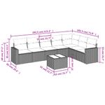 Casa si Gradina - Gradina si terasa - Mobilier exterior - Seturi mobila gradina - Set mobilier de gradina cu perne, 8 piese, negru, poliratan - Infinity.ro