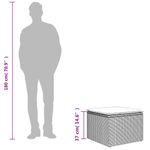 Casa si Gradina - Gradina si terasa - Mobilier exterior - Scaune si sezlonguri gradina - Taburet de gradina cu pernă, bej, 55x55x37 cm, poliratan, bej și crem, model fără depozitare - Infinity.ro