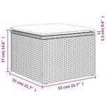 Casa si Gradina - Gradina si terasa - Mobilier exterior - Scaune si sezlonguri gradina - Taburet de gradina cu pernă, bej, 55x55x37 cm, poliratan, bej și crem, model fără depozitare - Infinity.ro