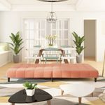 Casa si Gradina - Mobilier - Canapele si coltare - Canapele - Canapea extensibila cu 2 locuri, roz, catifea - Infinity.ro