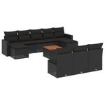 Casa si Gradina - Gradina si terasa - Mobilier exterior - Canapele si fotolii gradina - Set canapele de gradina cu perne, 11 piese, negru, poliratan - Infinity.ro
