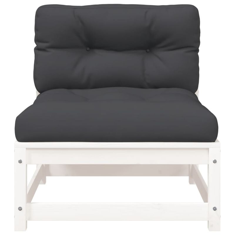 Casa si Gradina - Gradina si terasa - Mobilier exterior - Canapele si fotolii gradina - Canapea de gradina cu 2 locuri, cu perne, alb, lemn masiv pin - Infinity.ro