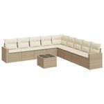 Casa si Gradina - Gradina si terasa - Mobilier exterior - Canapele si fotolii gradina - Set canapele de gradina cu perne, 10 piese, bej, poliratan - Infinity.ro