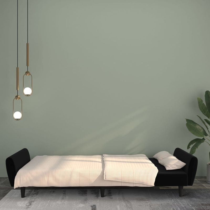 Casa si Gradina - Mobilier - Canapele si coltare - Canapele - Canapea extensibila cu 2 locuri, negru, catifea - Infinity.ro