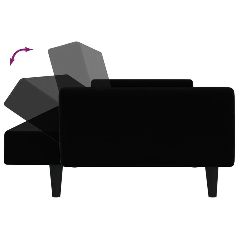 Casa si Gradina - Mobilier - Canapele si coltare - Canapele - Canapea extensibila cu 2 locuri, negru, catifea - Infinity.ro