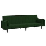 Casa si Gradina - Mobilier - Canapele si coltare - Canapele - Canapea extensibila cu 2 locuri, 2 perne, verde inchis catifea - Infinity.ro