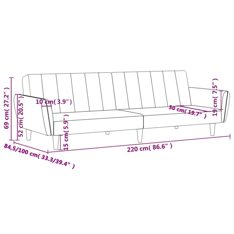 Casa si Gradina - Mobilier - Canapele si coltare - Canapele - Canapea extensibila cu 2 locuri, negru, catifea - Infinity.ro