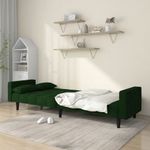 Casa si Gradina - Mobilier - Canapele si coltare - Canapele - Canapea extensibila cu 2 locuri, 2 perne, verde inchis catifea - Infinity.ro