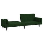 Casa si Gradina - Mobilier - Canapele si coltare - Canapele - Canapea extensibila cu 2 locuri, 2 perne, verde inchis catifea - Infinity.ro