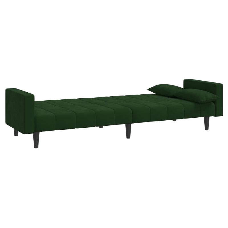 Casa si Gradina - Mobilier - Canapele si coltare - Canapele - Canapea extensibila cu 2 locuri, 2 perne, verde inchis catifea - Infinity.ro