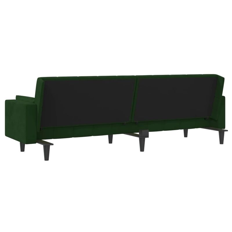 Casa si Gradina - Mobilier - Canapele si coltare - Canapele - Canapea extensibila cu 2 locuri, 2 perne, verde inchis catifea - Infinity.ro