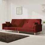 Casa si Gradina - Mobilier - Canapele si coltare - Canapele - Canapea extensibila cu 2 locuri, 2 perne, rosu vin, textil - Infinity.ro