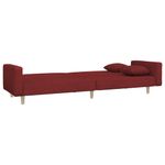 Casa si Gradina - Mobilier - Canapele si coltare - Canapele - Canapea extensibila cu 2 locuri, 2 perne, rosu vin, textil - Infinity.ro