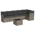 Casa si Gradina - Gradina si terasa - Mobilier exterior - Seturi mobila gradina - Set canapele de gradina, 7 piese, cu perne, gri, poliratan - Infinity.ro