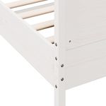 Casa si Gradina - Mobilier - Paturi si accesorii - Paturi - Cadru pat cu tablie 200x200 cm, alb, lemn masiv de pin - Infinity.ro