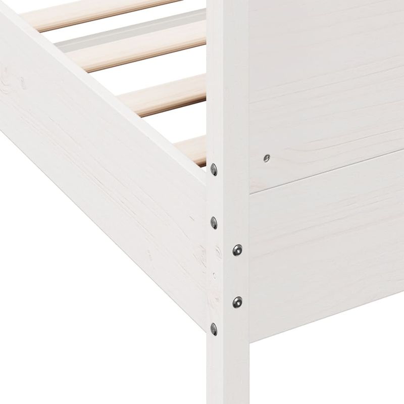 Casa si Gradina - Mobilier - Paturi si accesorii - Paturi - Cadru pat cu tablie 200x200 cm, alb, lemn masiv de pin - Infinity.ro