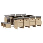 Casa si Gradina - Gradina si terasa - Mobilier exterior - Seturi mobila gradina - Set mobilier gradina cu perne, 13 piese, bej combinat poliratan - Infinity.ro