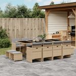 Casa si Gradina - Gradina si terasa - Mobilier exterior - Seturi mobila gradina - Set mobilier gradina cu perne, 13 piese, bej combinat poliratan - Infinity.ro