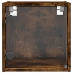 Casa si Gradina - Mobilier - Comode si corpuri - Noptiere - Noptiere cu usi din sticla, 2 buc., stejar fumuriu, 35x37x35 cm - Infinity.ro