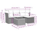 Casa si Gradina - Gradina si terasa - Mobilier exterior - Seturi mobila gradina - Set mobilier de gradina cu perne, 5 piese, negru, poliratan - Infinity.ro