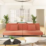 Casa si Gradina - Mobilier - Canapele si coltare - Canapele - Canapea extensibila cu 2 locuri, 2 perne, roz, catifea - Infinity.ro