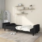 Casa si Gradina - Mobilier - Canapele si coltare - Canapele - Canapea extensibila cu 2 locuri, 2 perne, negru, textil - Infinity.ro
