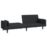 Casa si Gradina - Mobilier - Canapele si coltare - Canapele - Canapea extensibila cu 2 locuri, 2 perne, negru, textil - Infinity.ro