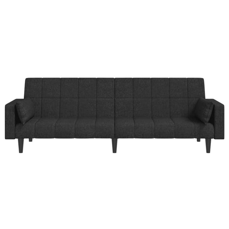 Casa si Gradina - Mobilier - Canapele si coltare - Canapele - Canapea extensibila cu 2 locuri, 2 perne, negru, textil - Infinity.ro