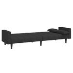 Casa si Gradina - Mobilier - Canapele si coltare - Canapele - Canapea extensibila cu 2 locuri, 2 perne, negru, textil - Infinity.ro