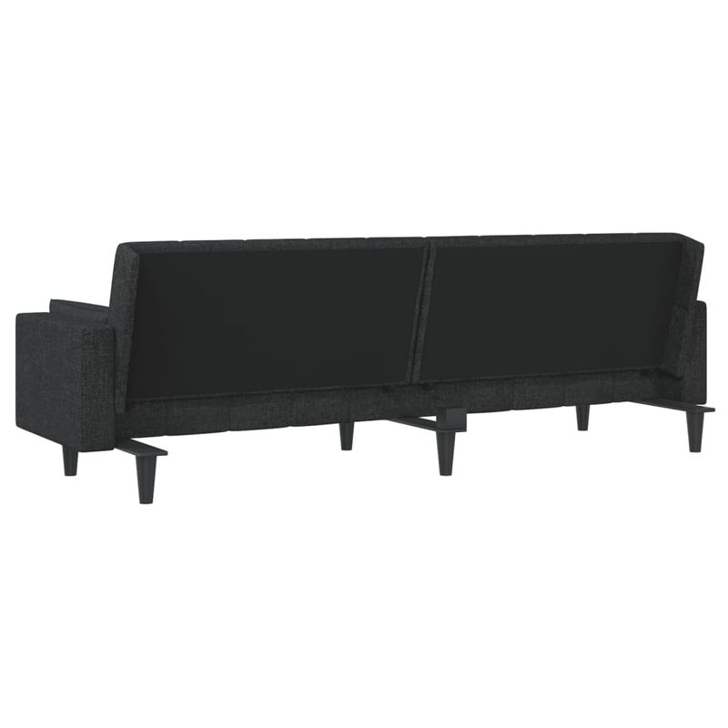 Casa si Gradina - Mobilier - Canapele si coltare - Canapele - Canapea extensibila cu 2 locuri, 2 perne, negru, textil - Infinity.ro