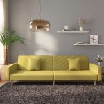 Casa si Gradina - Mobilier - Canapele si coltare - Canapele - Canapea extensibila cu 2 locuri, 2 perne, verde, textil - Infinity.ro
