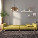 Casa si Gradina - Mobilier - Canapele si coltare - Canapele - Canapea extensibila cu 2 locuri, 2 perne, verde, textil - Infinity.ro
