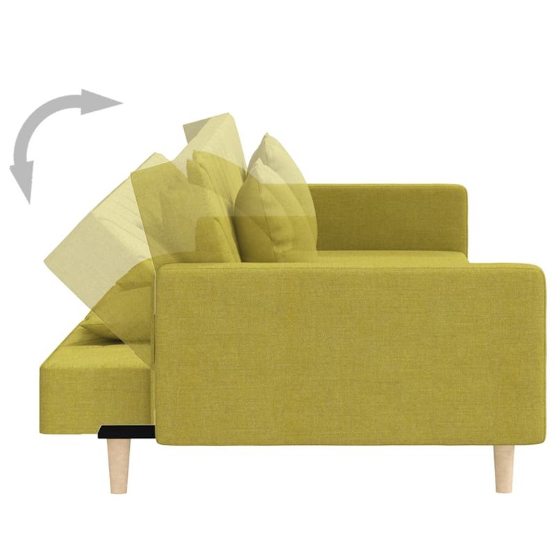 Casa si Gradina - Mobilier - Canapele si coltare - Canapele - Canapea extensibila cu 2 locuri, 2 perne, verde, textil - Infinity.ro