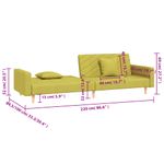 Casa si Gradina - Mobilier - Canapele si coltare - Canapele - Canapea extensibila cu 2 locuri, 2 perne, verde, textil - Infinity.ro