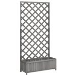 Casa si Gradina - Gradinarit si plante - Plante si ghivece - Ghivece si suporturi - Jardiniera cu spalier, gri, lemn masiv de brad - Infinity.ro