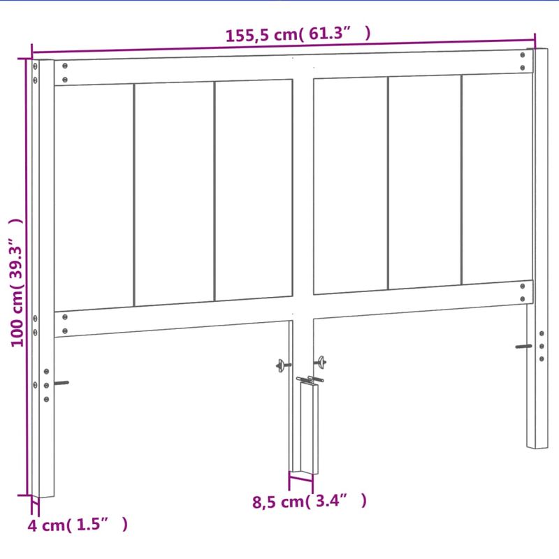 Casa si Gradina - Mobilier - Paturi si accesorii - Accesorii paturi - Tablie de pat, maro ceruit, 150 cm, lemn masiv de pin - Infinity.ro