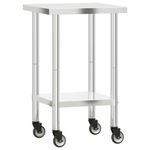 Casa si Gradina - Mobilier - Comode si corpuri - Corpuri bucatarie - Masa de lucru bucatarie cu roti, 55x55x85 cm, otel inoxidabil - Infinity.ro