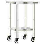 Casa si Gradina - Mobilier - Comode si corpuri - Corpuri bucatarie - Masa de lucru bucatarie cu roti, 55x55x85 cm, otel inoxidabil - Infinity.ro